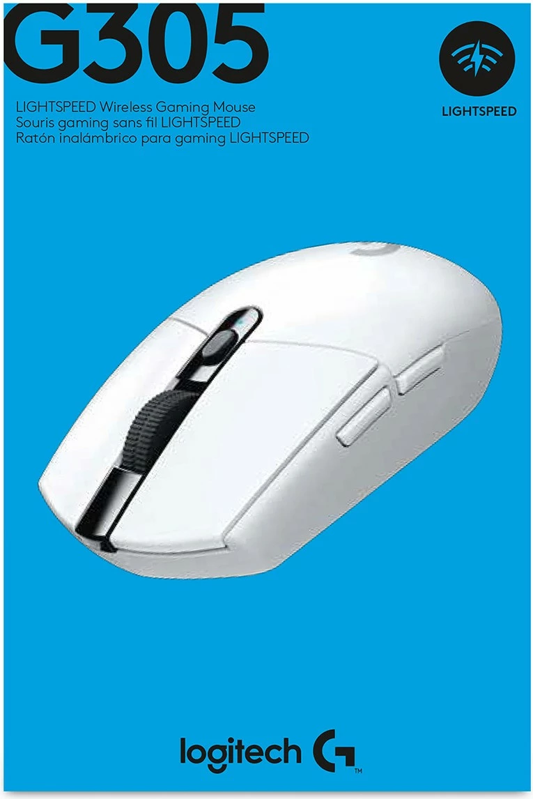 Maus Logitech G G305 LIGHTSPEED, Wireless, 12000 DPI, e bardhë