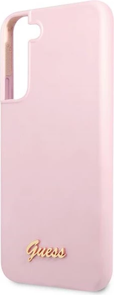 Mbështjellës Guess për Samsung Galaxy S22+, Silicone Script Metal Logo, Lavandë