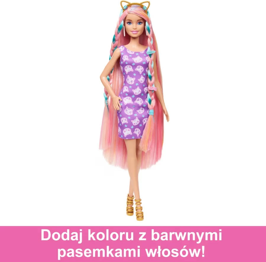Kukull Barbie Mattel Hair Play JDC85 me aksesorë stilimi, rozë