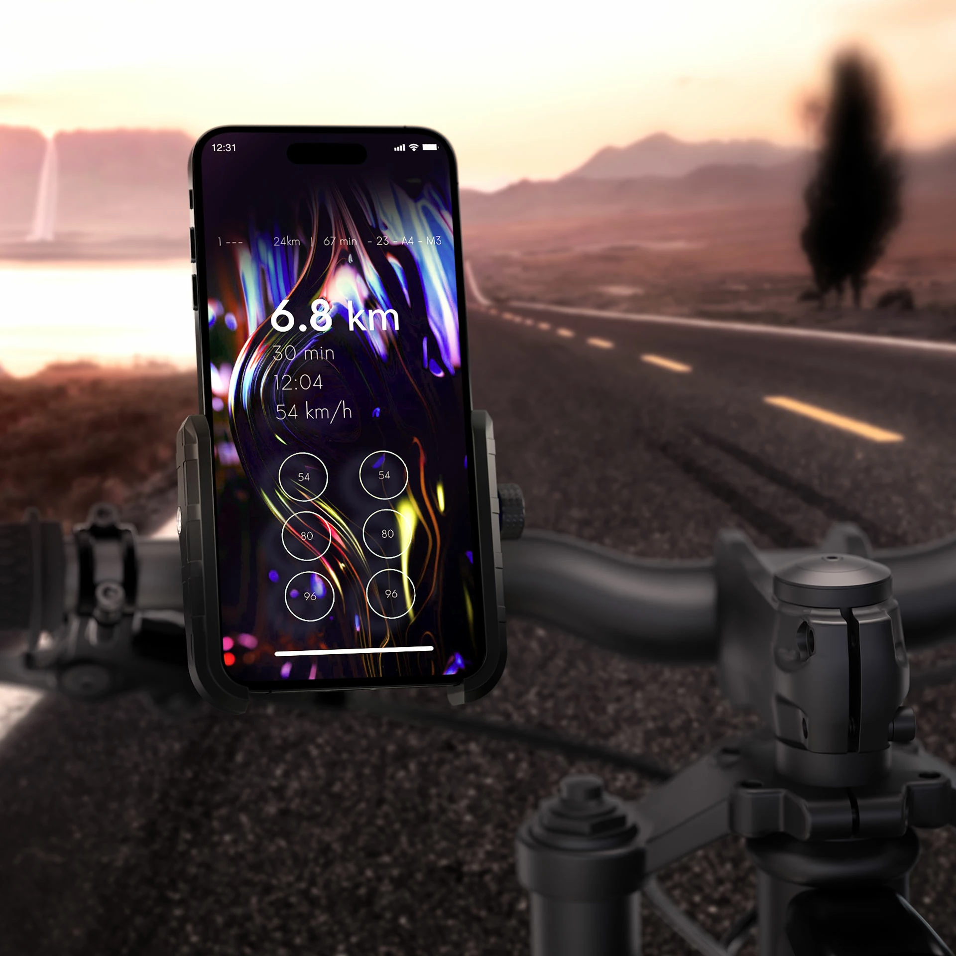 Mbajtës telefoni për biçikletë 3mk Steel Bike Holder, i zi