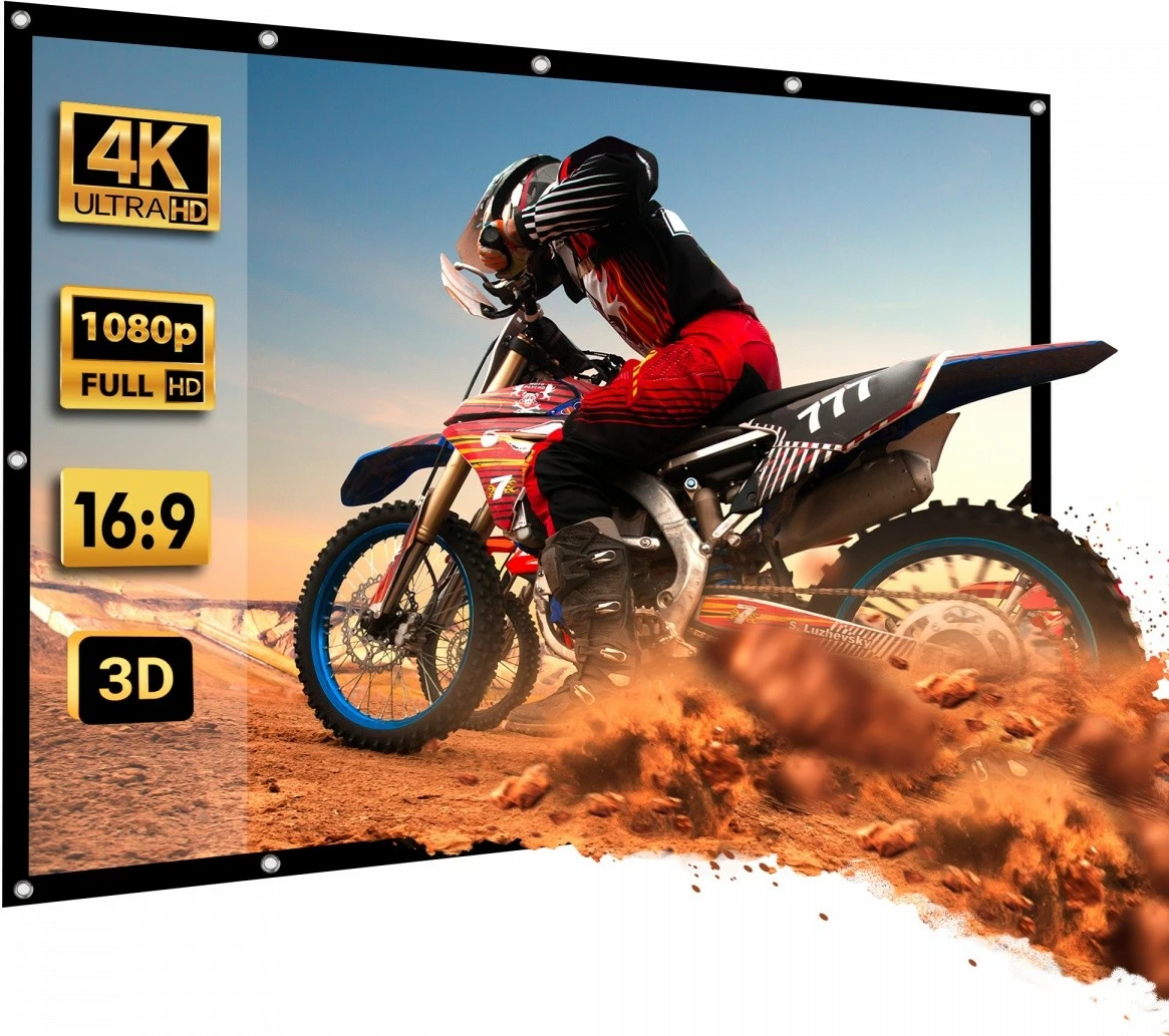 Ekran projekcioni Maclean MC-980, 84", manual, 16:9, kornizë e zezë 25mm