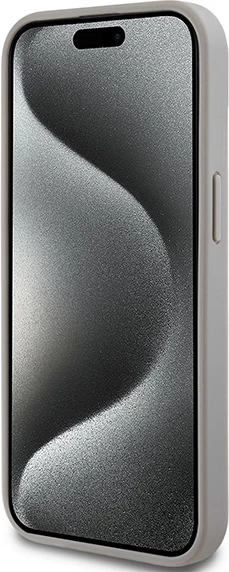 Mbështjellës DKNY Mono Stripe & Metal Logo për iPhone 15/14/13, 6.1", Bezhe