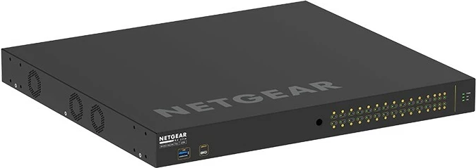 Switch i menaxhueshëm NETGEAR M4250-26G4XF-PoE+, 24 porte Gigabit, 4 SFP+, PoE+, rackmount, i zi