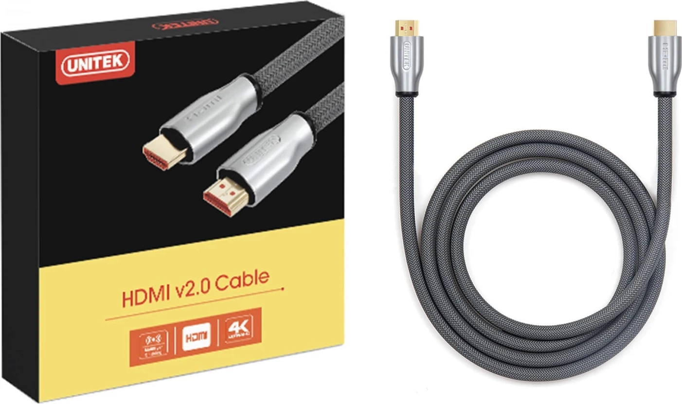 Kabllo HDMI Unitek 2m, gri me fije