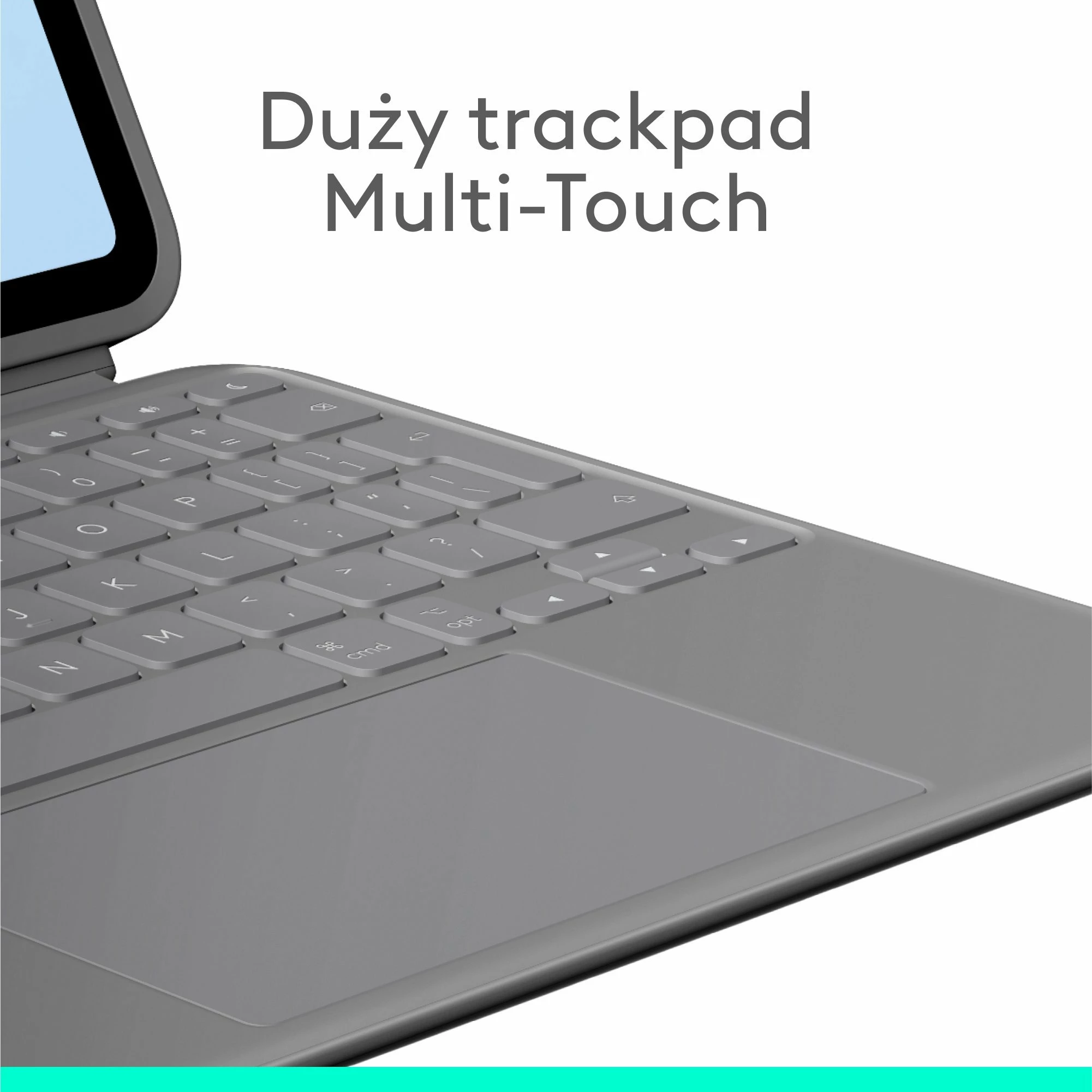 Tastierë me Mbështjellës Logitech Combo Touch 920-012636 për iPad Air 11" (M2/M3) dhe iPad Air Gen 4/5 10.9", QWERTY US International, me trackpad, me ndriçim tastesh, Smart Connector, Gri