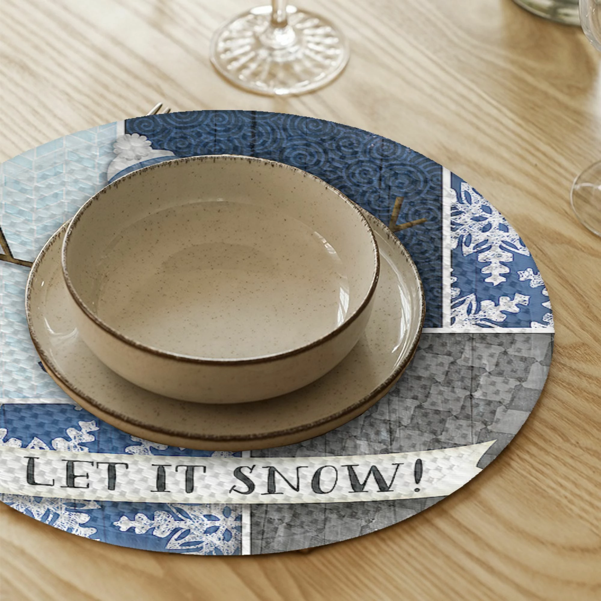 Set 4 copë mbulesa tavoline Hermia Concept, shumëngjyrëshe, 37cm