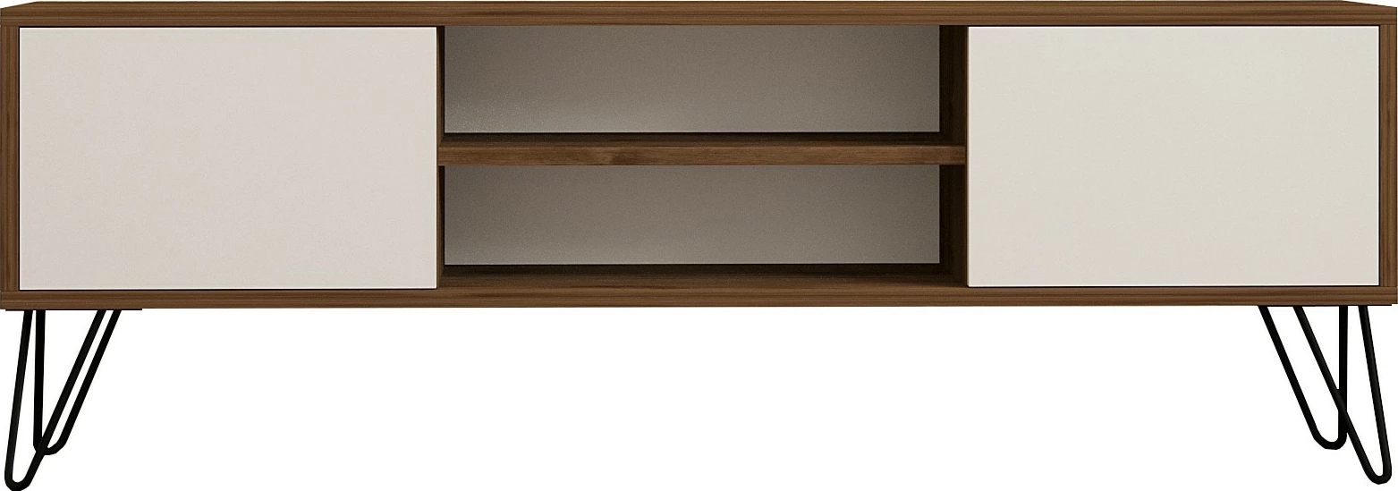 Komodë TV Hanah Home, Eva, ngjyrë arre dhe e bardhë, 140x50x30cm