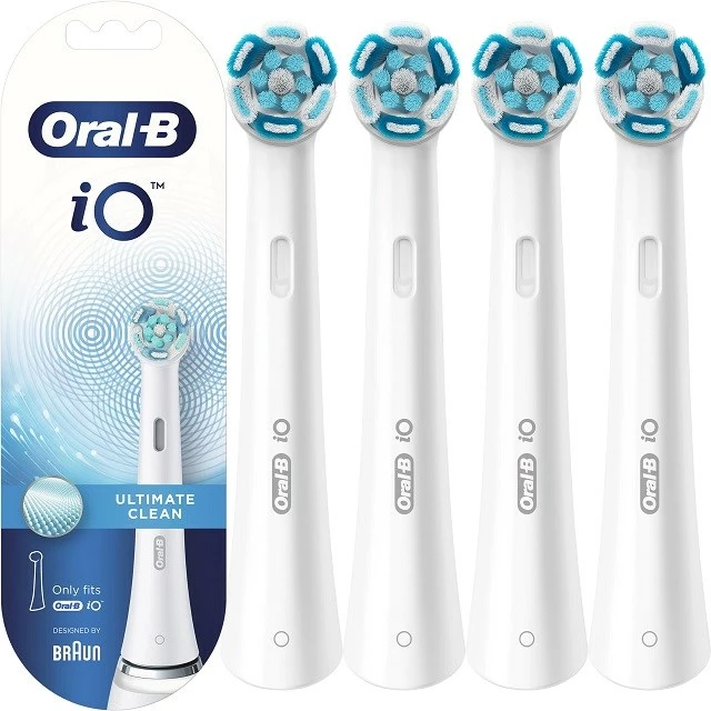 Koka zëvendësuese për brushë dhëmbësh Braun Oral-B iO Ultimate Clean, 4 copë, Bardhë