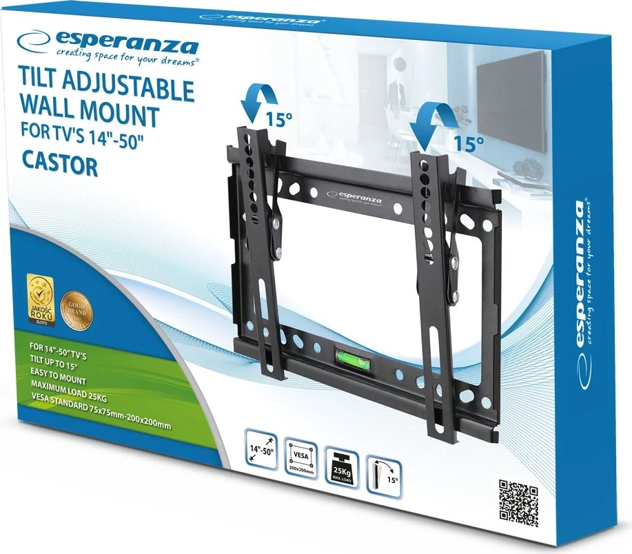 Mbajtëse për TV Esperanza ERW010, 14-50'', e zezë