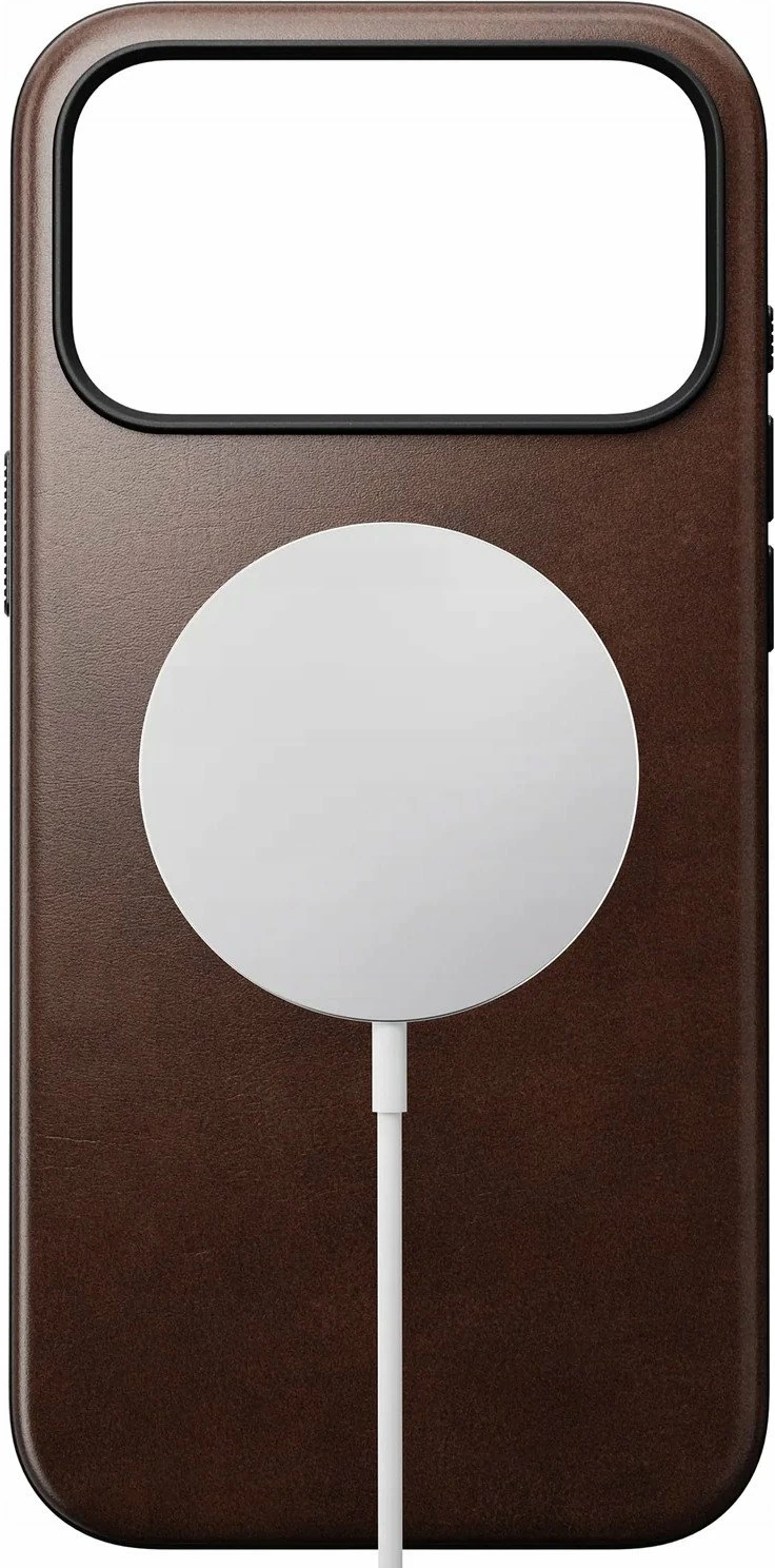 Mbështjellës Nomad Modern Leather Case për iPhone 17 Pro Max, MagSafe, lëkurë Horween, NM014247858, Rustic Brown