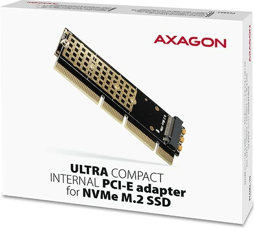 Adapter PCIe AXAGON PCEM2-1U, slot M.2 NVMe, për kompjuter, i zi