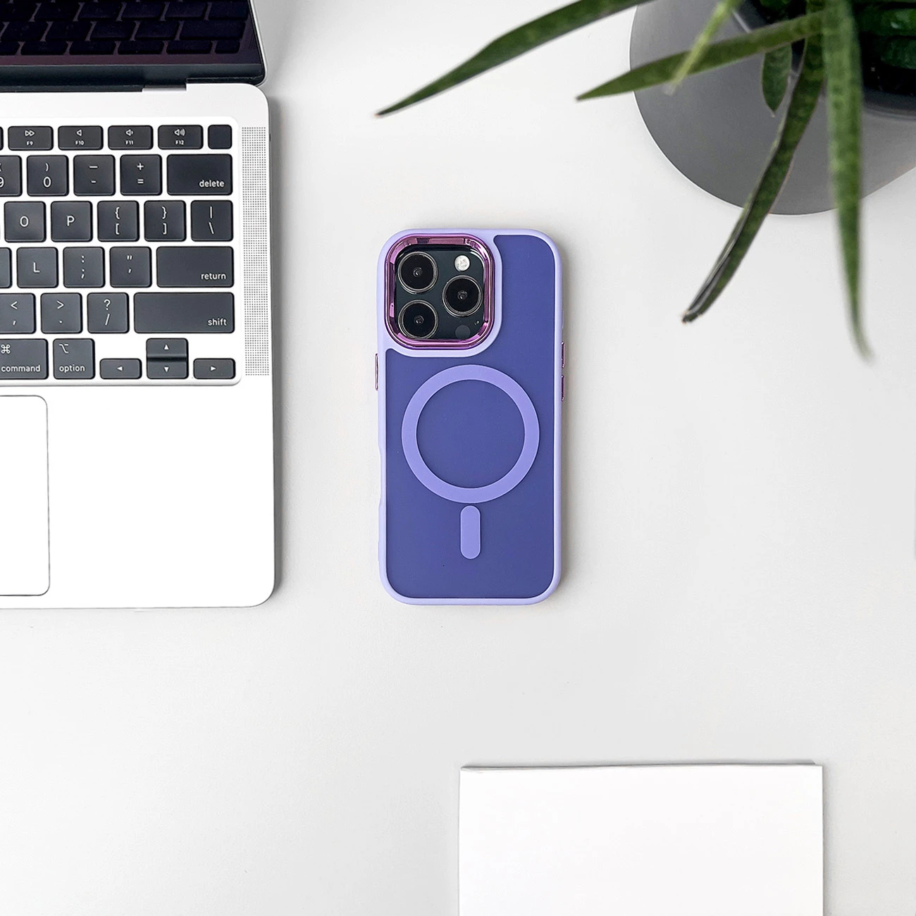 Mbështjellës Hurtel Magnetic Collection MagSafe për iPhone 16, TPU, vjollcë