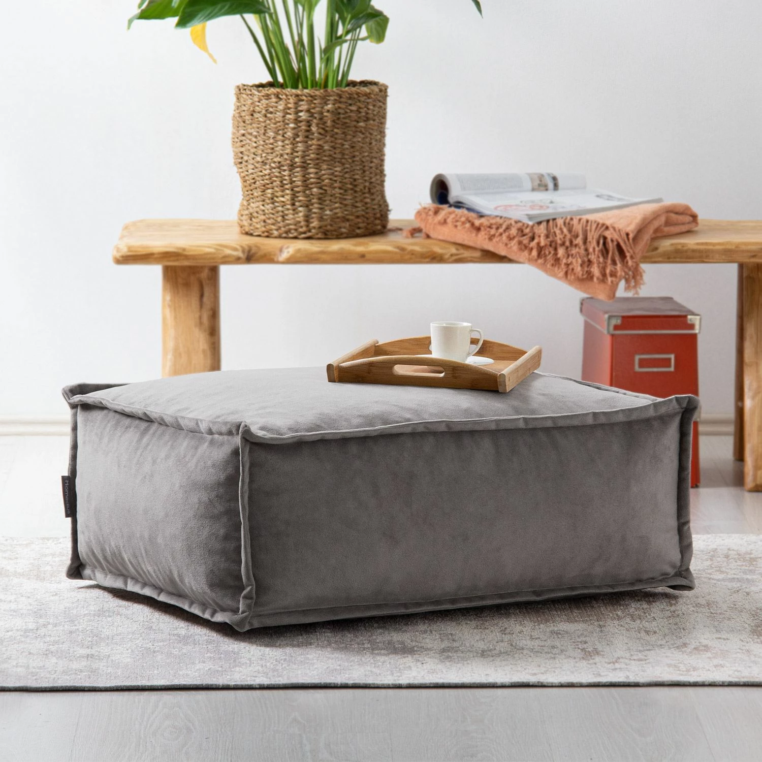 Karrige një vend me pouffe, ngjyrë gri e çelët, Atelier del Sofa, Notre Set