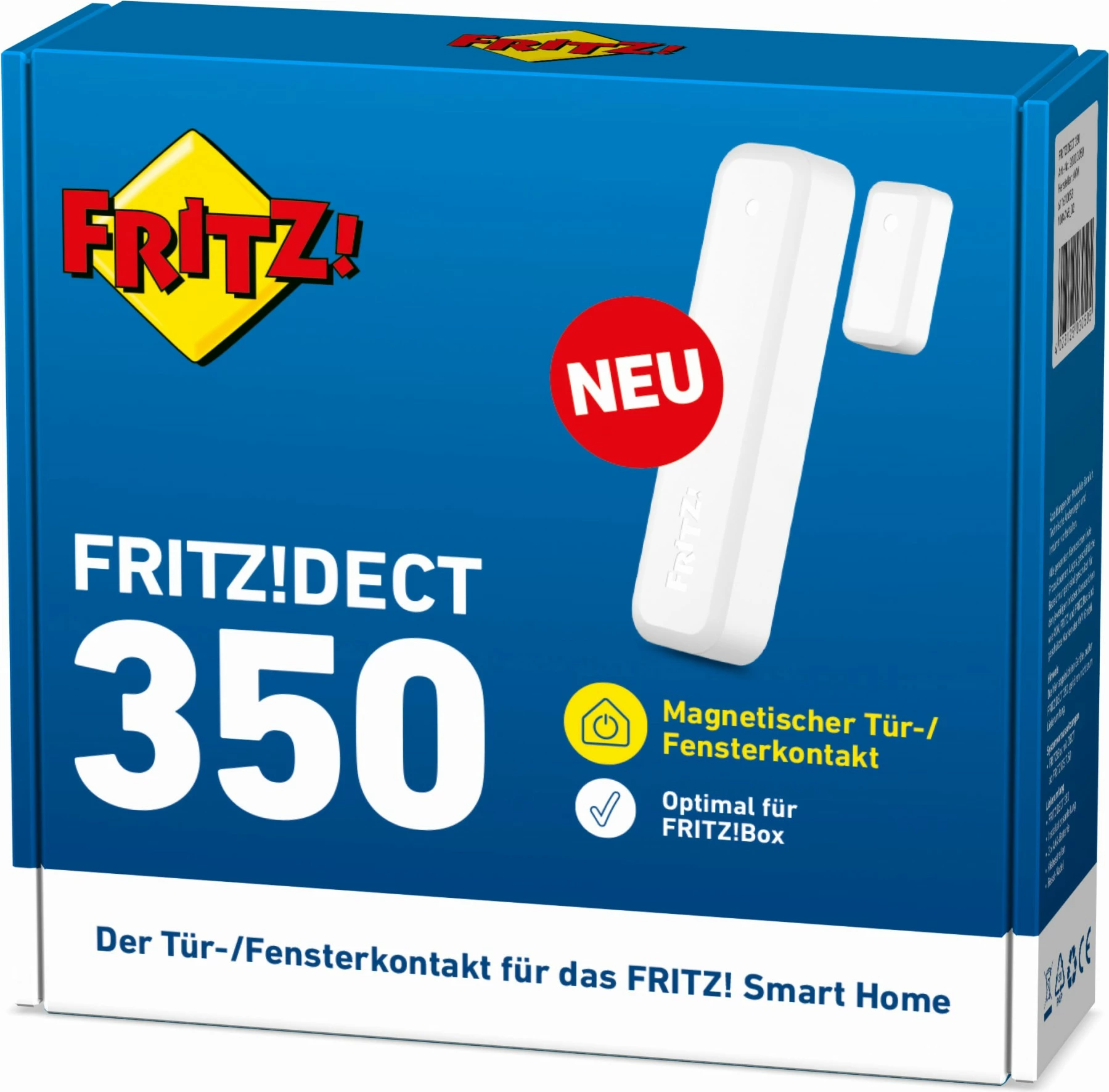 Sensor wireless AVM FRITZ!DECT 350, montim në mur, 40m, i bardhë
