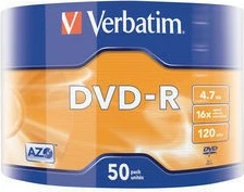DVD-R Verbatim 43788, 4.7GB, 16x, 50 copë, Matt Silver