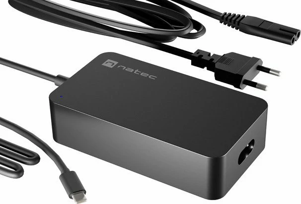 Adapter rryme për laptop Natec Grayling NZU-2033 45 W USB-C Power Delivery 20 V 3 A, i zi