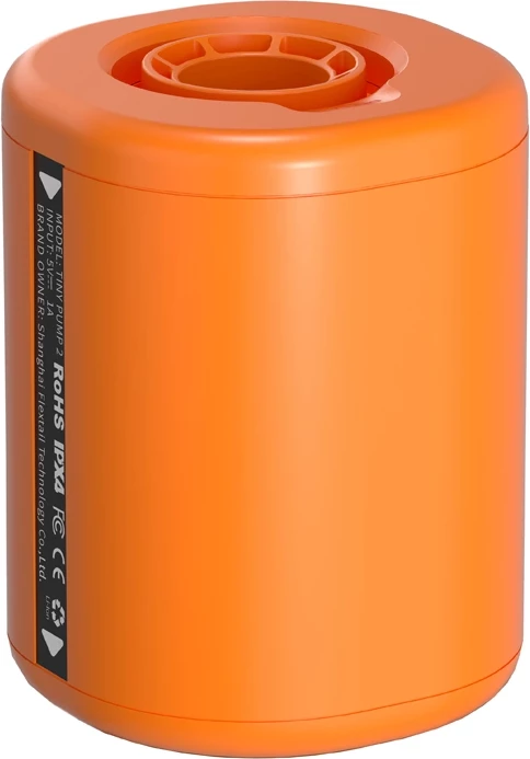 Pompë portative Flextail Tiny Pump 2 800mAh USB-C 180 L/min 4 kPa IP44, portokalli, set me grykë/kabllo/çantë