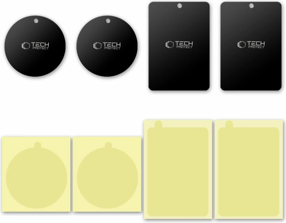 Set pllaka magnetike Tech-Protect MetalPlate për mbajtëse veture, 4 copë, e zezë