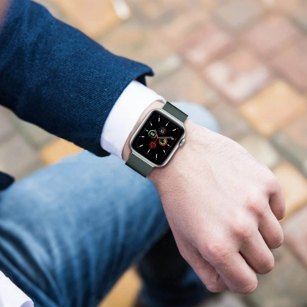 Rrip çeliku Tech-Protect MilaneseBand për Apple Watch 4/5/6/7/8/9/SE/Ultra 1/2, i zi