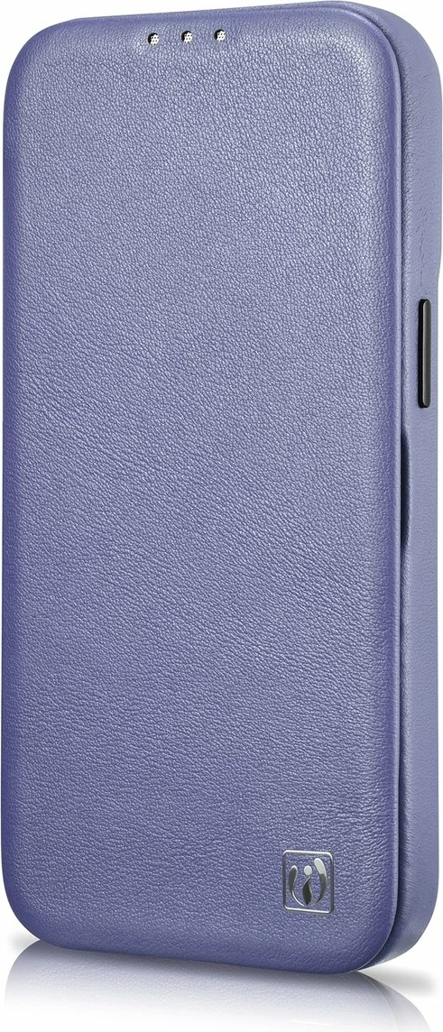 Mbështjellës lëkure iCarer CE Premium Folio për iPhone 14 Plus, MagSafe, Vjollcë e lehtë