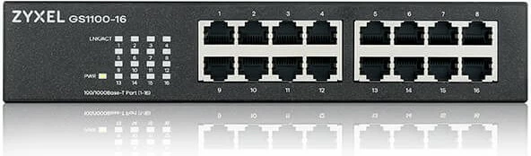 Switch Zyxel GS1100-16, Unmanaged, Gigabit Ethernet, Montim në rack, Montim në mur