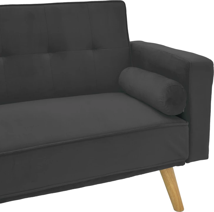 Divan-krevat Success 3-ulës, material kadife, ngjyrë antracit, 190x80x84cm