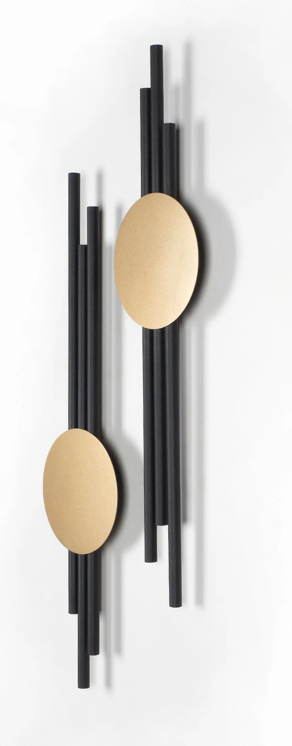 Aksesor dekorativ metalik për mur Wallity, vija antike, set - APT799