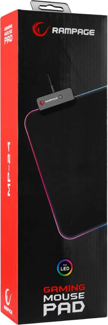 Mauspad Rampage MP-24 RGB, XL, e zezë