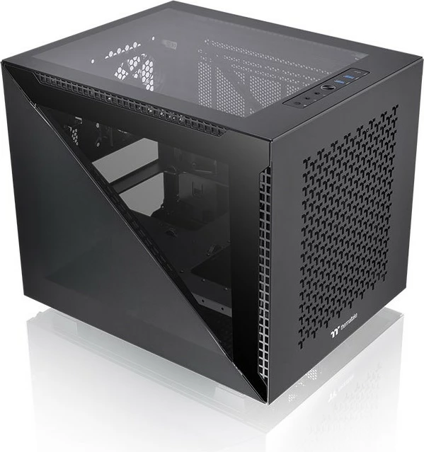 Kasë Thermaltake Divider 200 TG Air, Micro Tower, xham i temperuar, RGB, e zezë