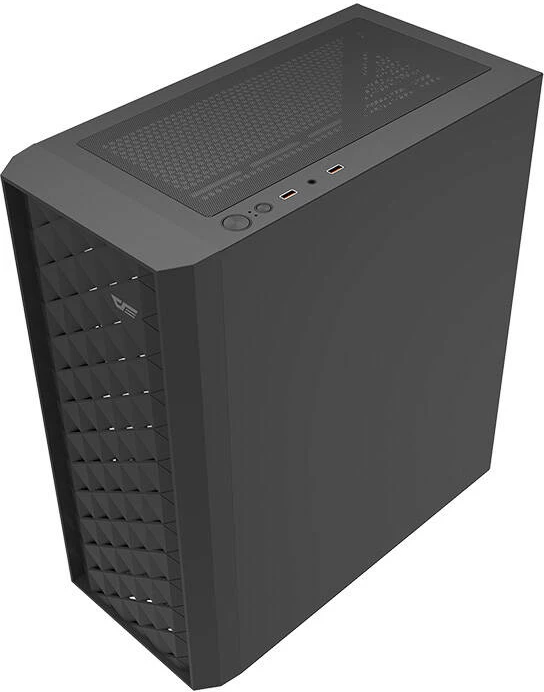 Kasë Darkflash DK351 me 4 ventilatorë RGB, Middle Tower, xham i temperuar, e zezë