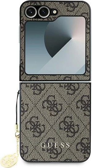 Mbështjellës Guess 4G Charm për Samsung Galaxy Z Flip 6, Kafe