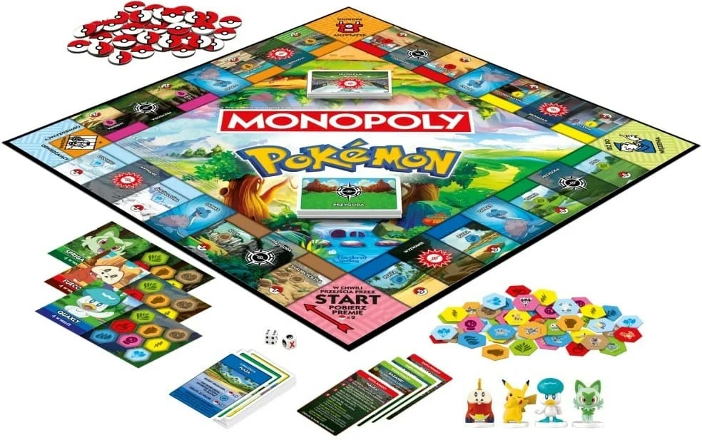 Lojë tavoline Hasbro Monopoly Pokémon, G0716, për 2-4 lojtarë, Edicioni Polak
