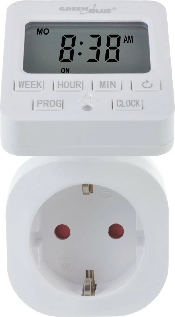 Programator kohe digjital GreenBlue GB605E, 16A, i bardhë