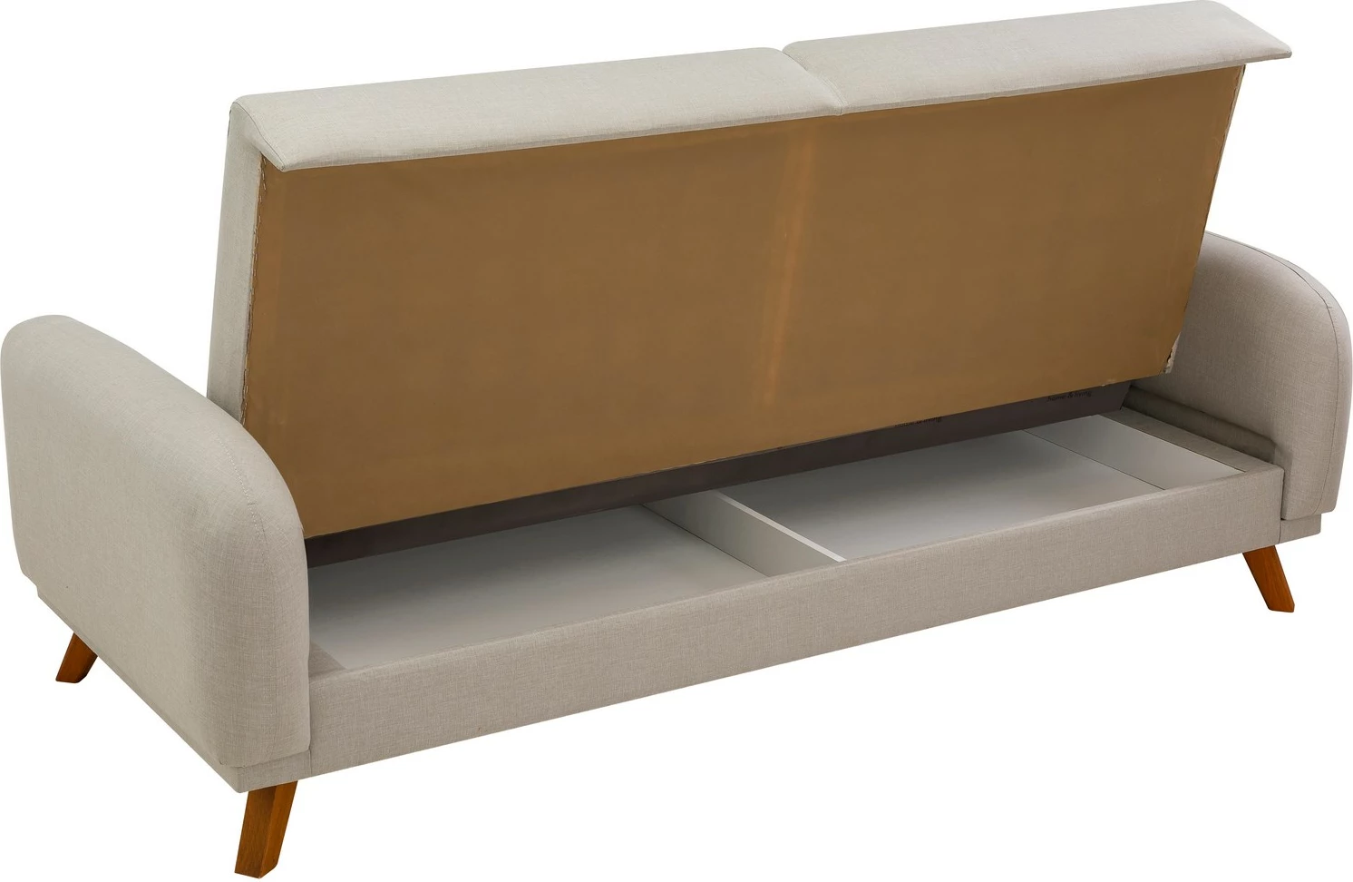 Set divan-krevat Hera, karrige krahu, ngjyrë krem