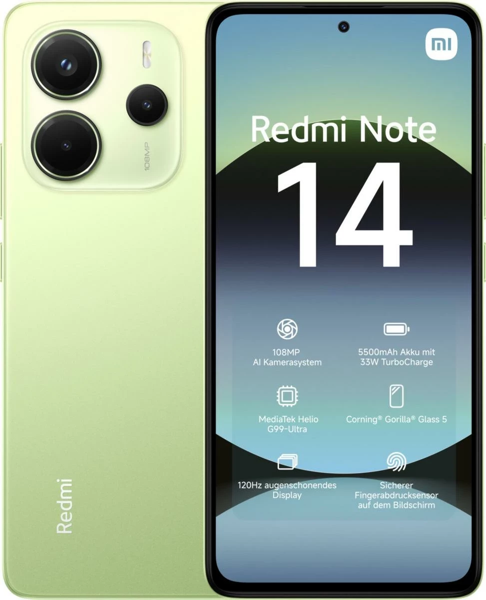 Celular Xiaomi Redmi Note 14, 6.67",6+128GB, i gjelbër
