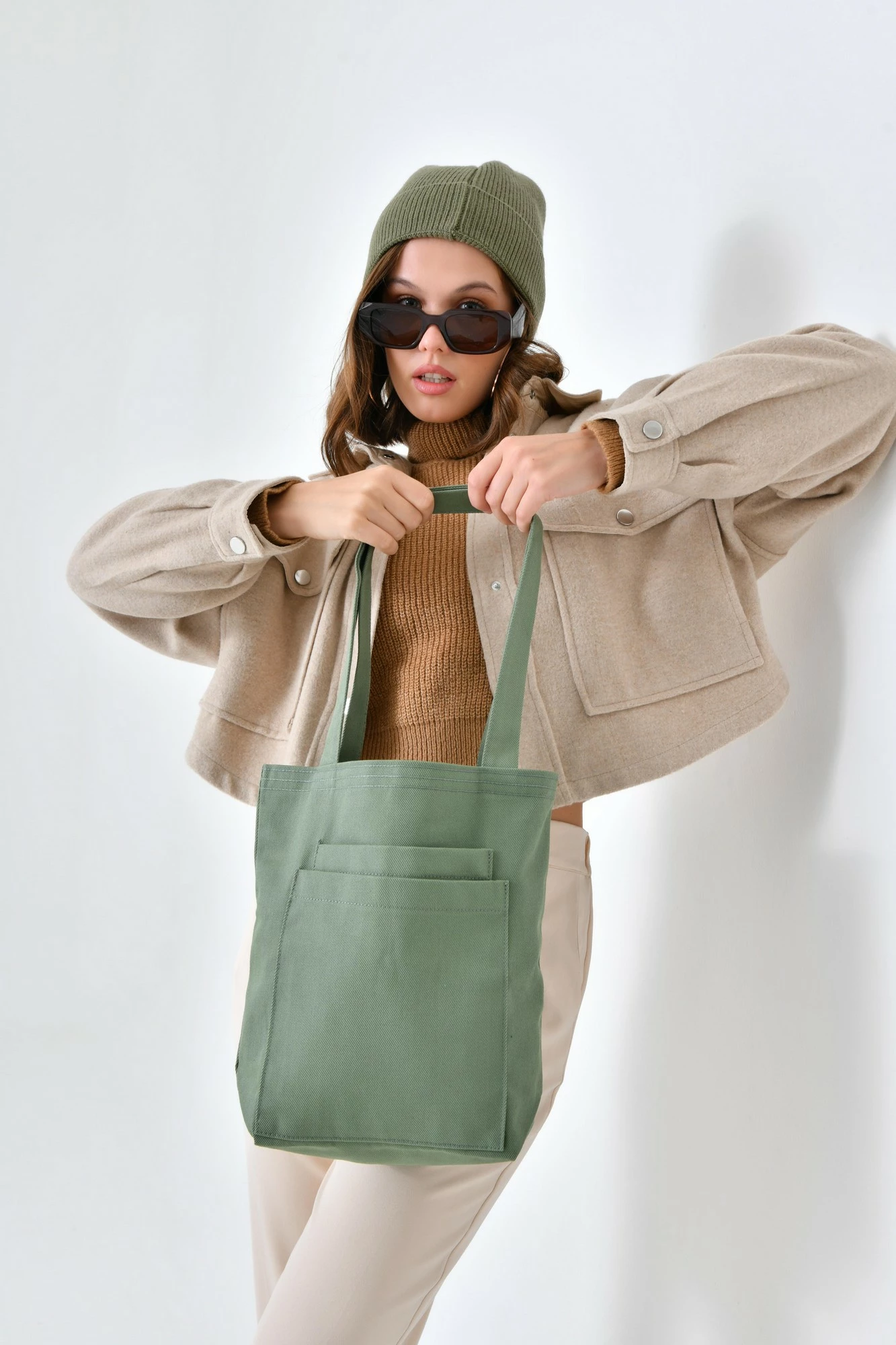 Çantë tote, ngjyrë mint, Zoozie Bags, 2117
