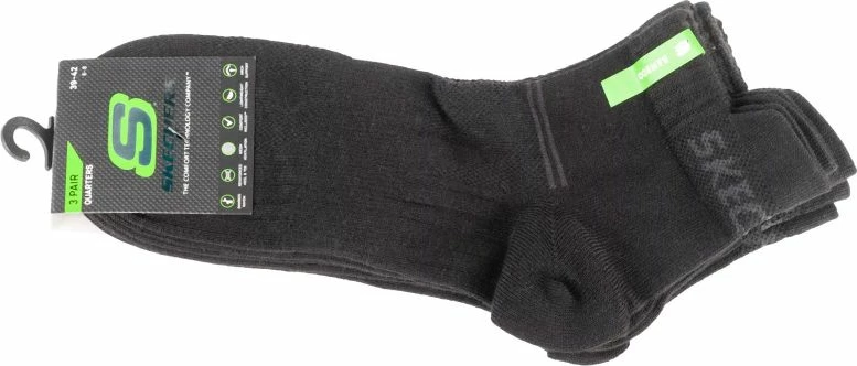 Çorape Skechers 3PPK Bamboo Mesh Quarter SK42056-9999, të zeza, set prej 3 copë