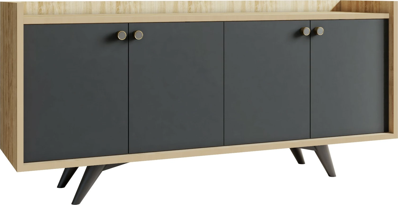 Konsolë Hanah Home, Piran, anthracite dhe lis, 150x75x40cm