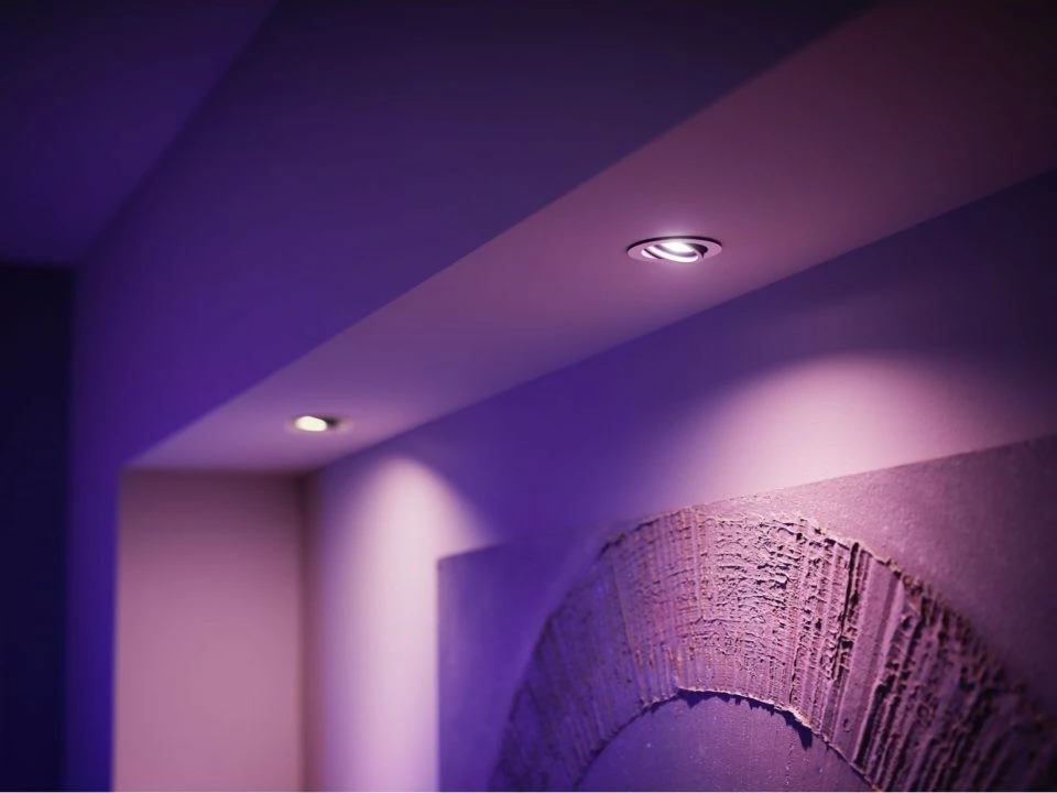 Dritë LED Philips Hue GU10, Smart, Ndryshim ngjyrash, E bardhë