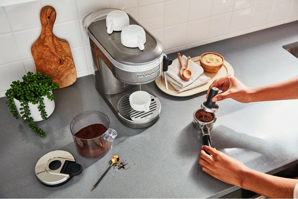 Aparat espresso KitchenAid 5KES6503EMS, 1.4L, 1470W, argjendtë