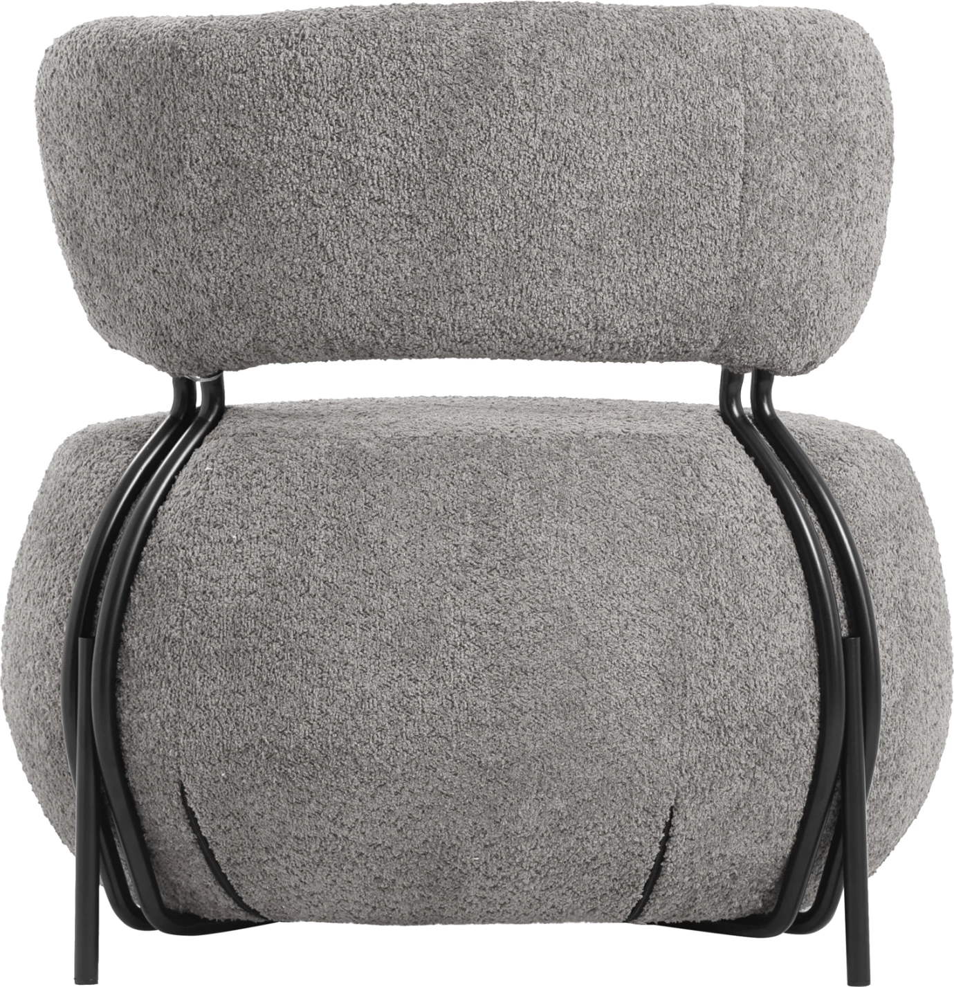 Karrige për sallon rrethore KARSEN FH9598.01, pëlhurë boucle gri, 79x78.5x76H cm