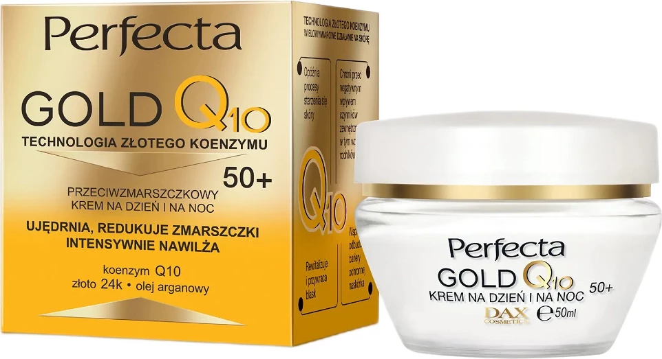 Krem fytyre anti-rrudhë Perfecta Gold Q10 për femra, 50ml