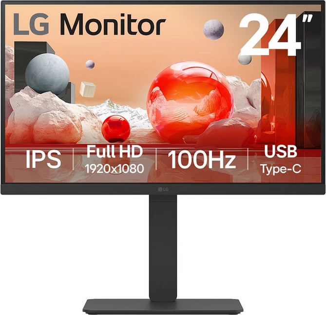 Monitor LG 24BA750-B 24" IPS Full HD 100Hz USB Type-C, e zezë