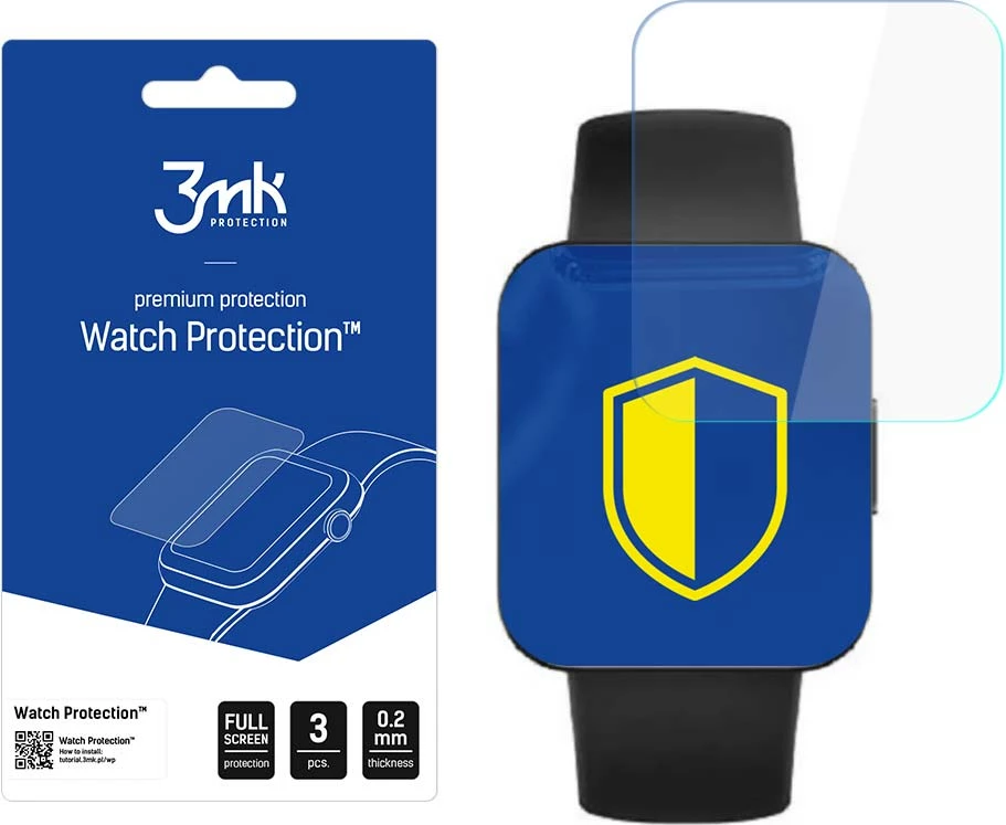 Mbrojtës ekrani për orë Xiaomi Poco Watch, 3mk Watch Protection ARC+, set 3 copë