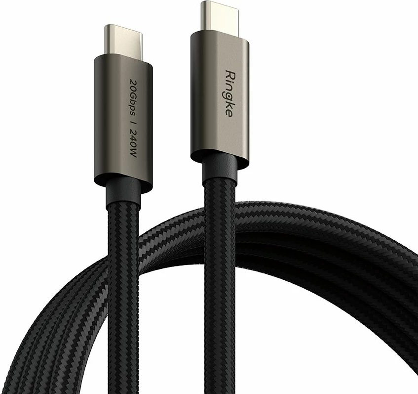 Kabllo USB-C Ringke 3.2 Gen PD240W, 100cm, e zezë