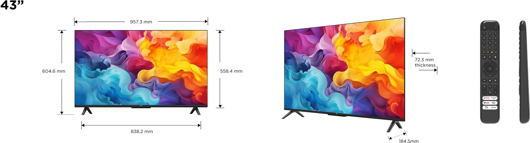 Televizor LED TCL 43P655, 43", 4K Ultra HD, Google TV, i zi