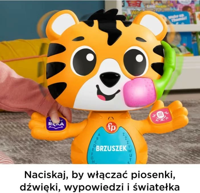 Lodër edukative Fisher Price Link Squad Tiger Cub Dance and Learning, plastikë, portokalli/zezë