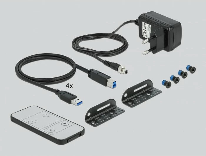 Switch KVM DeLOCK 11483, 4 porta HDMI, 4K Ultra HD, e zezë