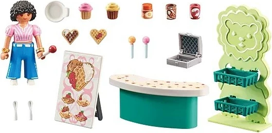 Set lodrash Playmobil My Life 71540 Sweet Stall, 34 pjesë