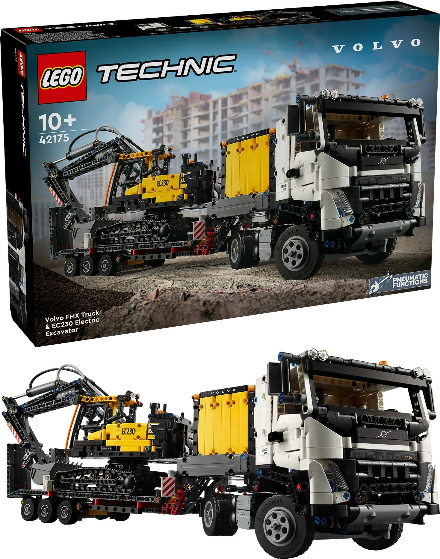 Set ndërtimi LEGO Volvo FMX Truck & EC230 Electric Excavator, 2274 pjesë, shumëngjyrësh